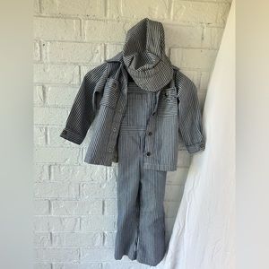 Vintage Buster Brown Overalls Jacket Hat Engineer Kids set RARE!
